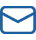 Blue email envelope icon.
